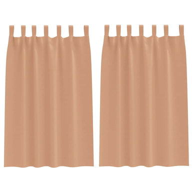 Zwart-out Gordijnen met Ringen 2 st Licht Bruin 175 x 140 cm