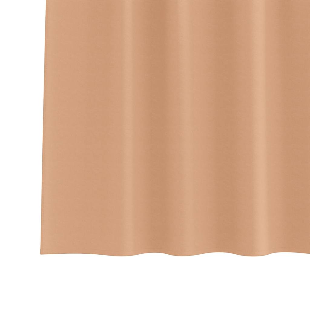 Zwart-out Gordijnen met Ringen 2 st Licht Bruin 245 x 140 cm