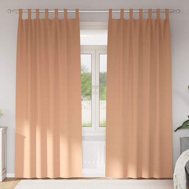 Zwart-out Gordijnen met Ringen 2 st Licht Bruin 260 x 140 cm