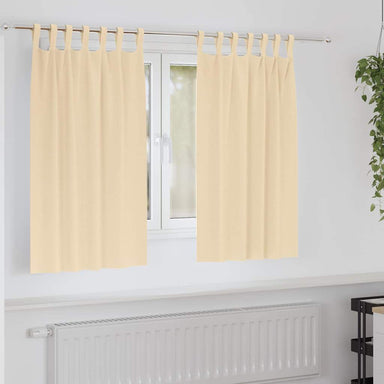 Zwart-out Gordijnen met Ringen 2 st Crème 140 x 140 cm