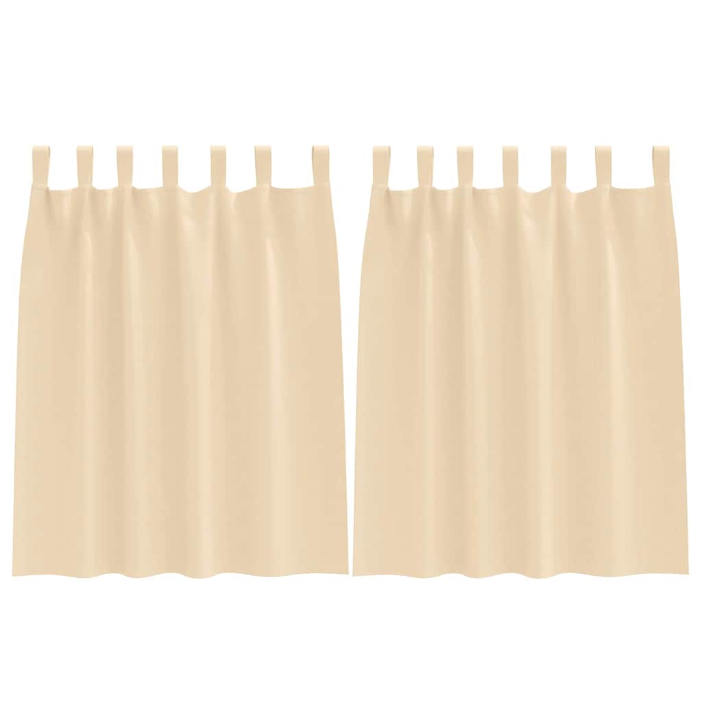 Zwart-out Gordijnen met Ringen 2 st Crème 140 x 140 cm