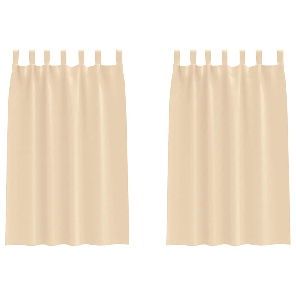 Zwart-out Gordijnen met Ringen 2 st Crème 175 x 140 cm