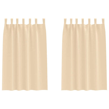 Zwart-out Gordijnen met Ringen 2 st Crème 175 x 140 cm