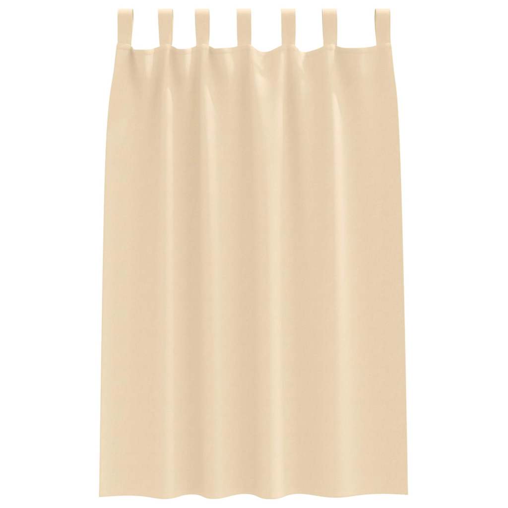 Zwart-out Gordijnen met Ringen 2 st Crème 175 x 140 cm