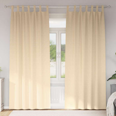 Zwart-out Gordijnen met Ringen 2 st Crème 260 x 140 cm