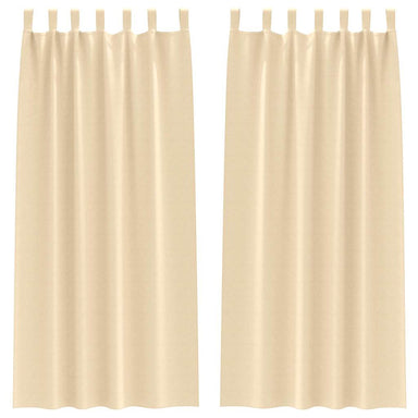 Zwart-out Gordijnen met Ringen 2 st Crème 260 x 140 cm