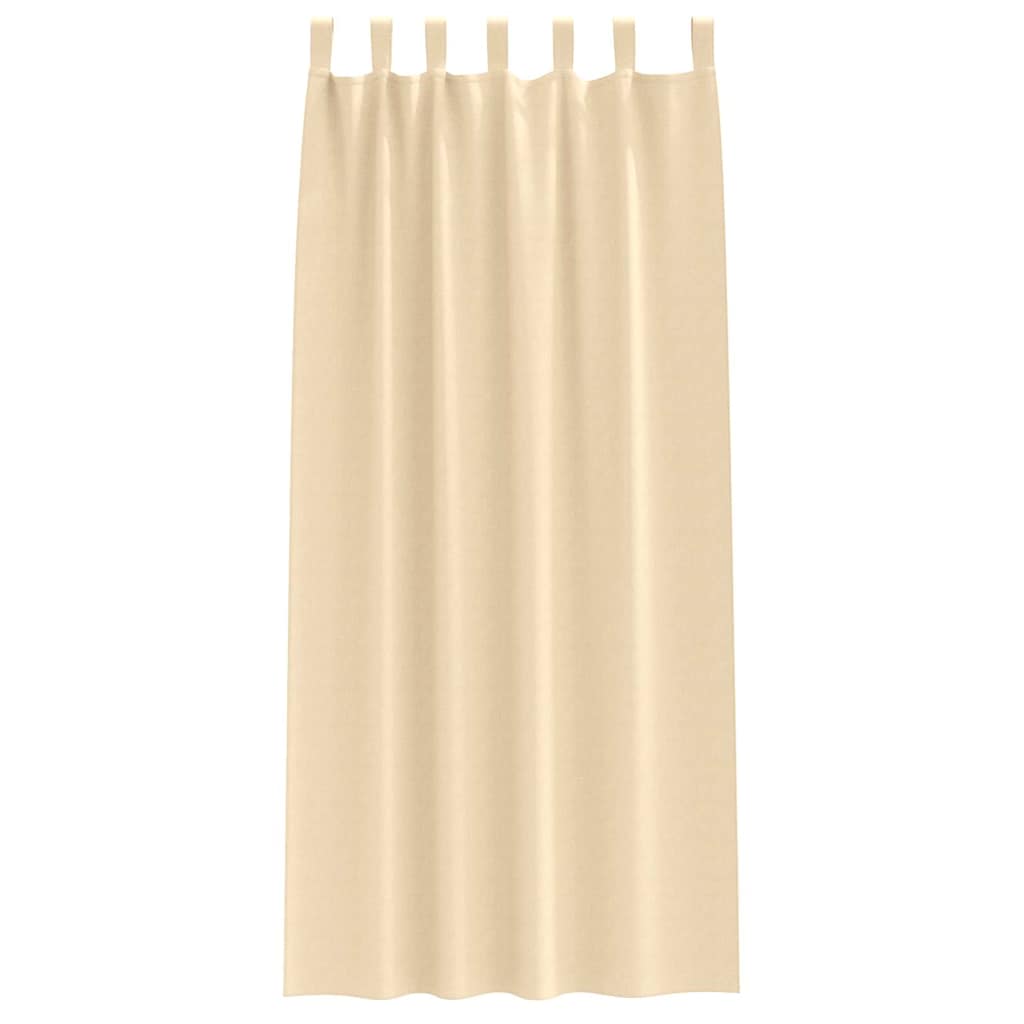 Zwart-out Gordijnen met Ringen 2 st Crème 260 x 140 cm