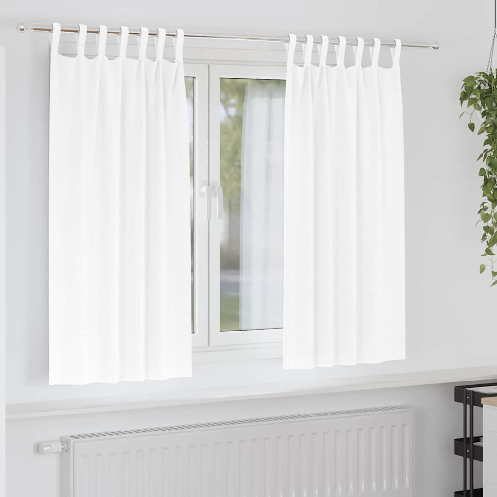 Zwart-out Gordijnen met Ringen 2 st Puur Wit 175 x 140 cm