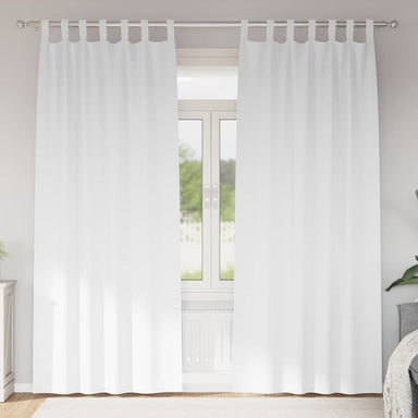 Zwart-out Gordijnen met Ringen 2 st Puur Wit 225 x 140 cm