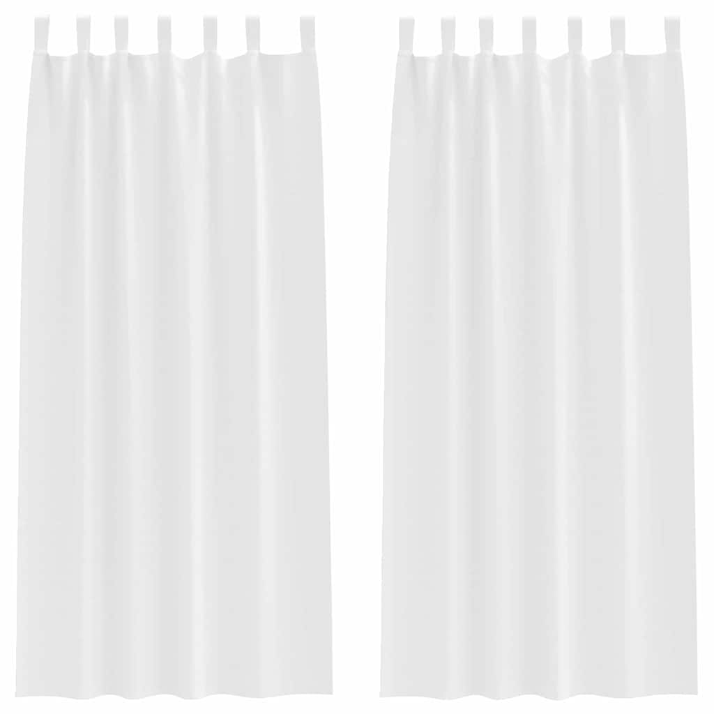 Zwart-out Gordijnen met Ringen 2 st Puur Wit 245 x 140 cm