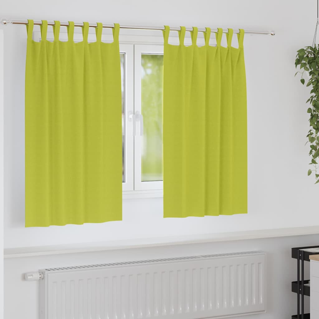Zwart-out Gordijnen met Ringen 2 st Groen 140 x 140 cm