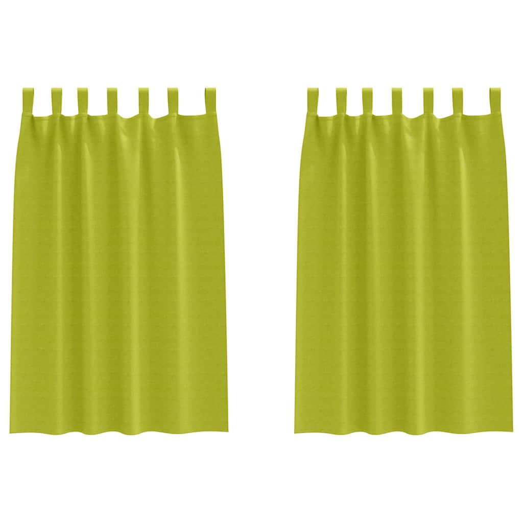 Zwart-out Gordijnen met Ringen 2 st Groen 175 x 140 cm