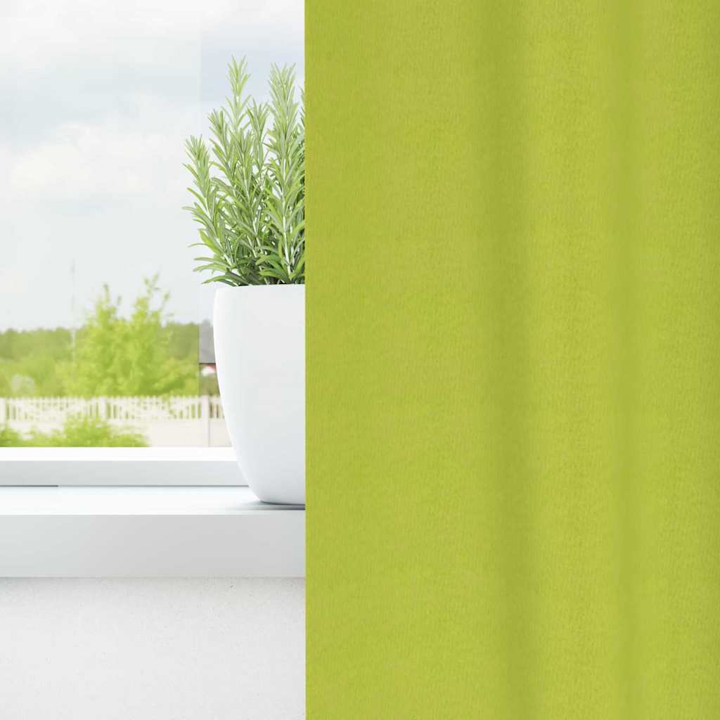 Zwart-out Gordijnen met Ringen 2 st Groen 245 x 140 cm