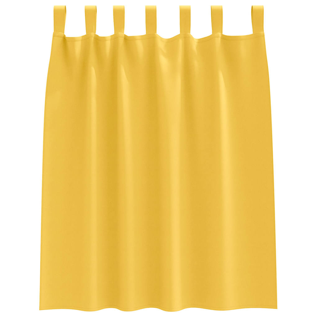Zwart-out Gordijnen met Ringen 2 st Mosterdgeel 140 x 140 cm