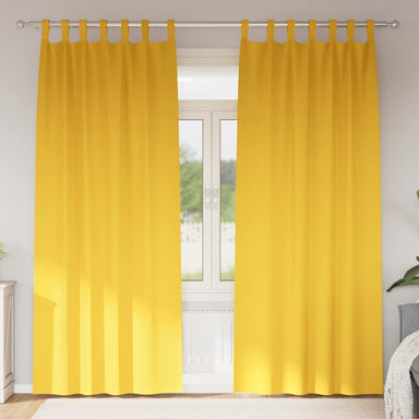 Zwart-out Gordijnen met Ringen 2 st Mosterdgeel 260 x 140 cm