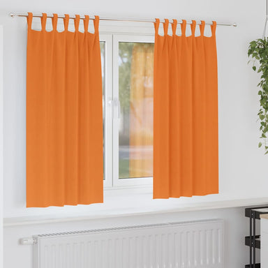 Zwart-out Gordijnen met Ringen 2 st Feloranje 175 x 140 cm