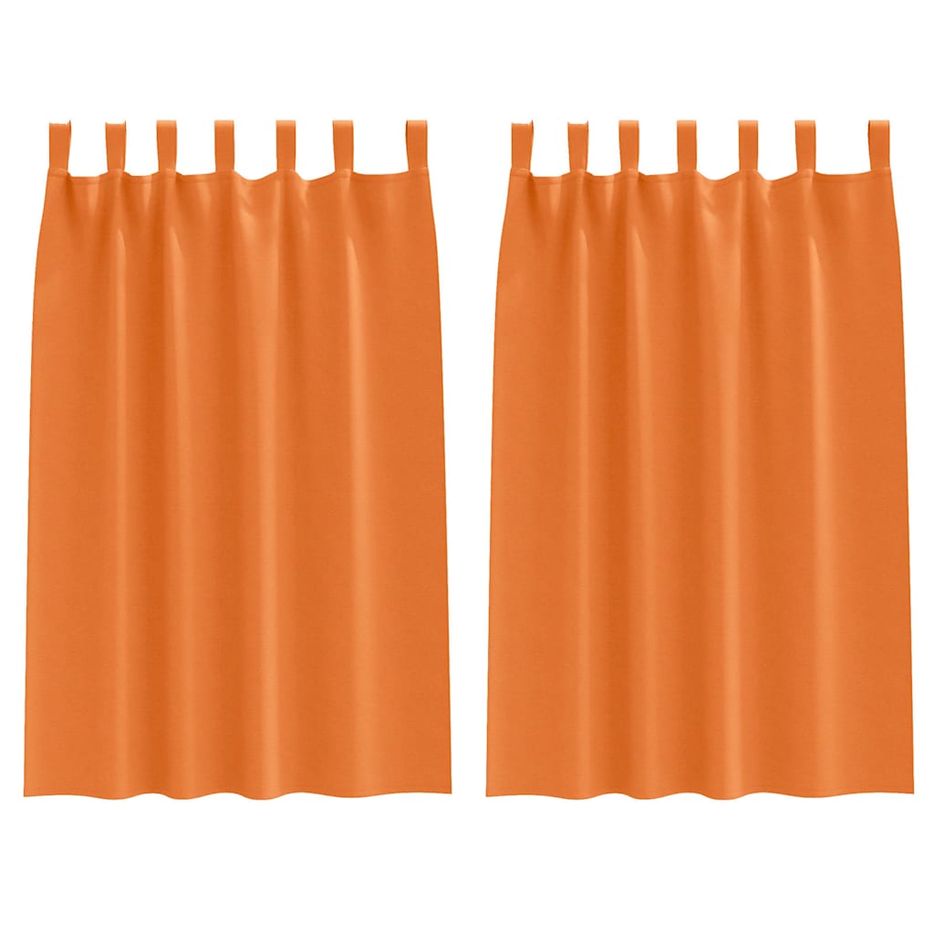 Zwart-out Gordijnen met Ringen 2 st Feloranje 175 x 140 cm