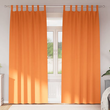 Zwart-out Gordijnen met Ringen 2 st Feloranje 225 x 140 cm