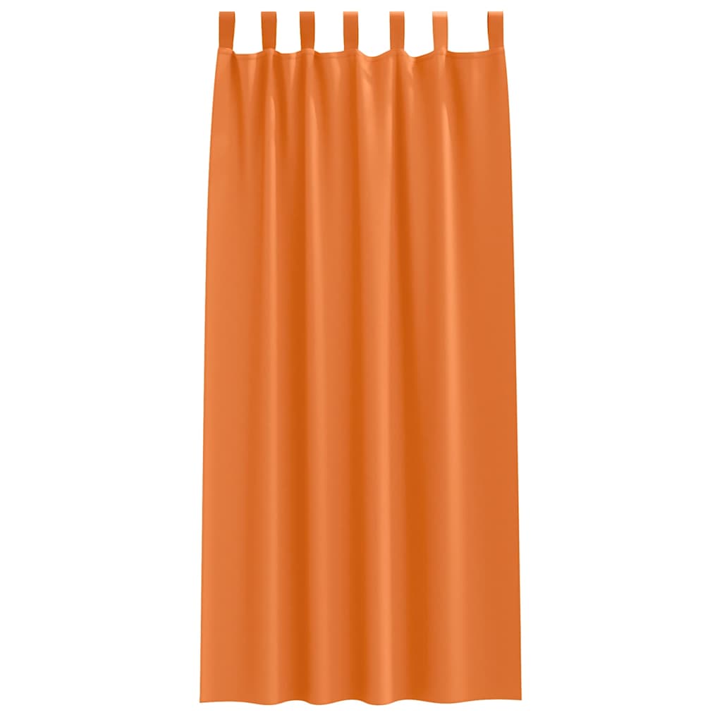 Zwart-out Gordijnen met Ringen 2 st Feloranje 225 x 140 cm