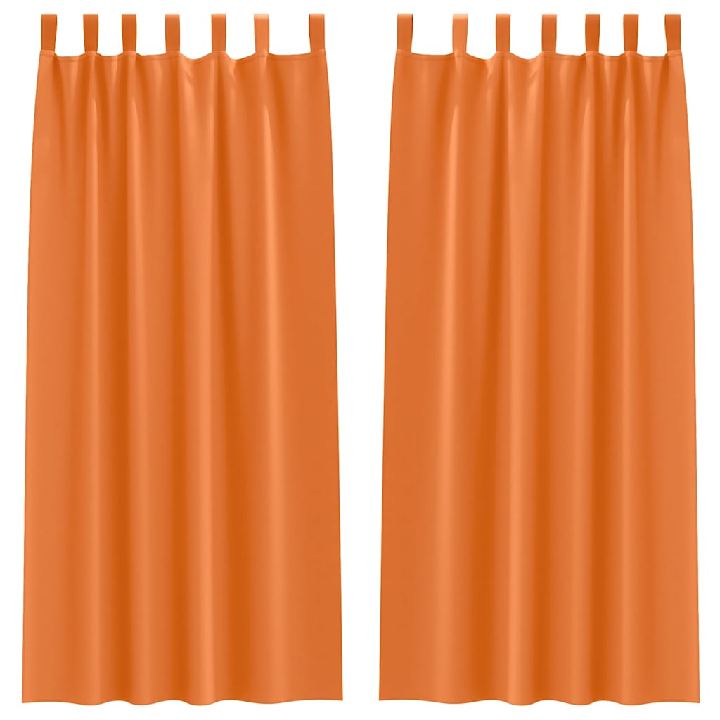 Zwart-out Gordijnen met Ringen 2 st Feloranje 245 x 140 cm