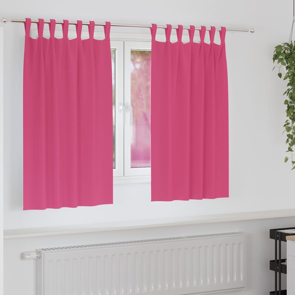 Zwart-out Gordijnen met Ringen 2 st Felroze 140 x 140 cm