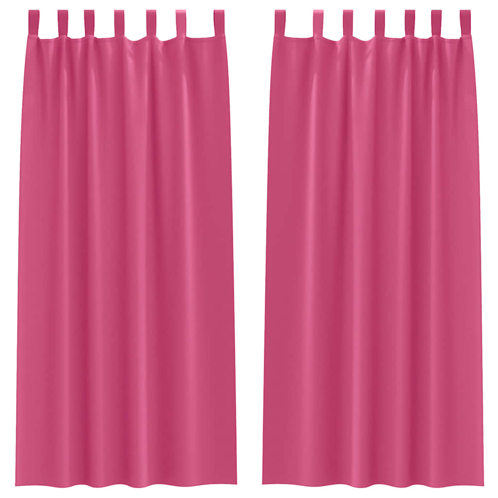 Zwart-out Gordijnen met Ringen 2 st Felroze 225 x 140 cm