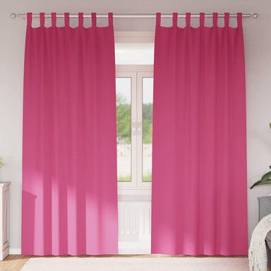 Zwart-out Gordijnen met Ringen 2 st Felroze 245 x 140 cm