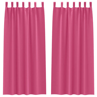 Zwart-out Gordijnen met Ringen 2 st Felroze 245 x 140 cm