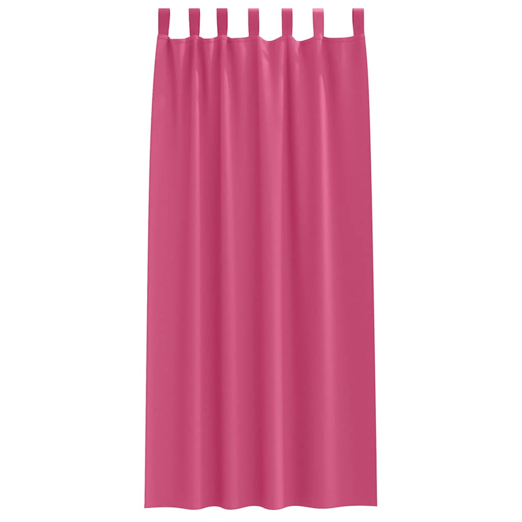 Zwart-out Gordijnen met Ringen 2 st Felroze 245 x 140 cm