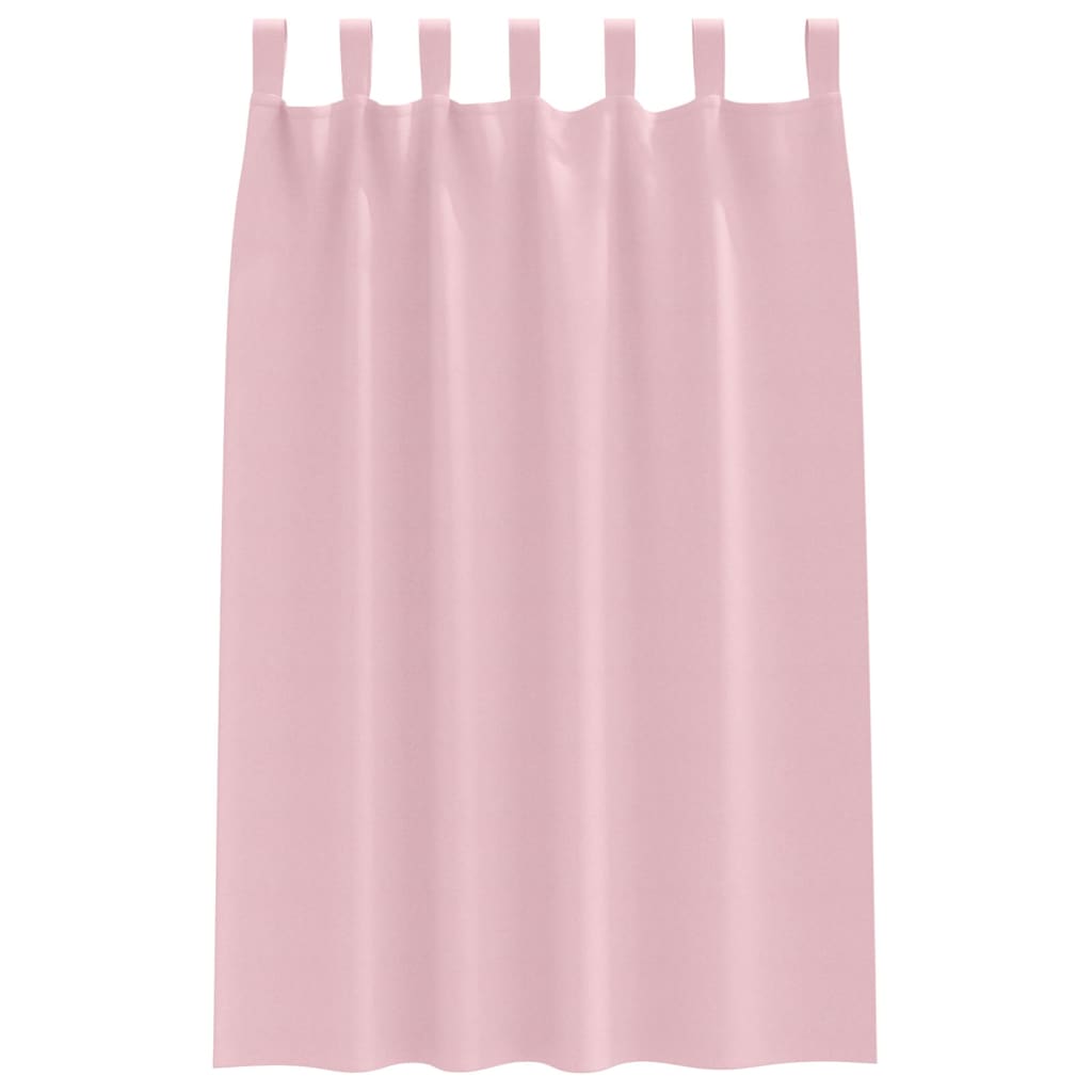 Zwart-out Gordijnen met Ringen 2 st Babyroze 175 x 140 cm