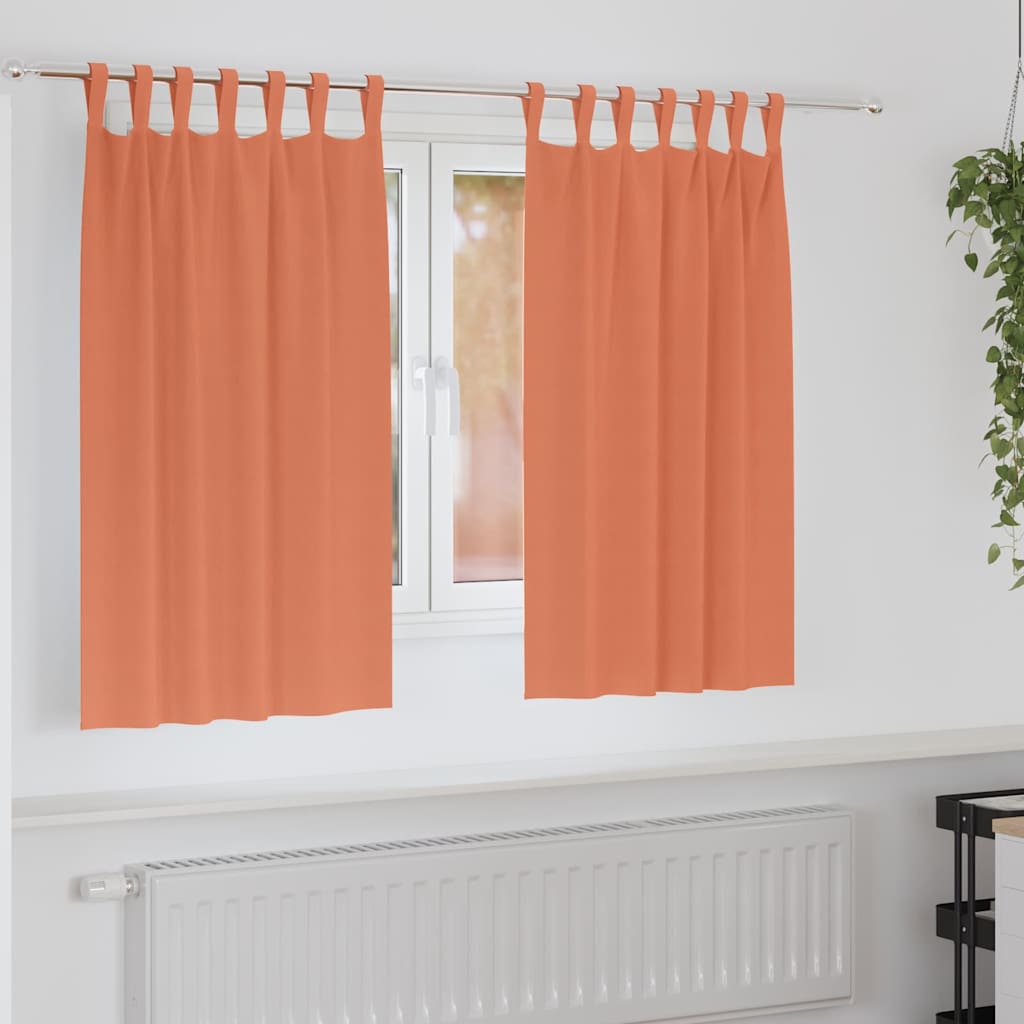 Zwart-out Gordijnen met Ringen 2 st Terracotta 140 x 140 cm
