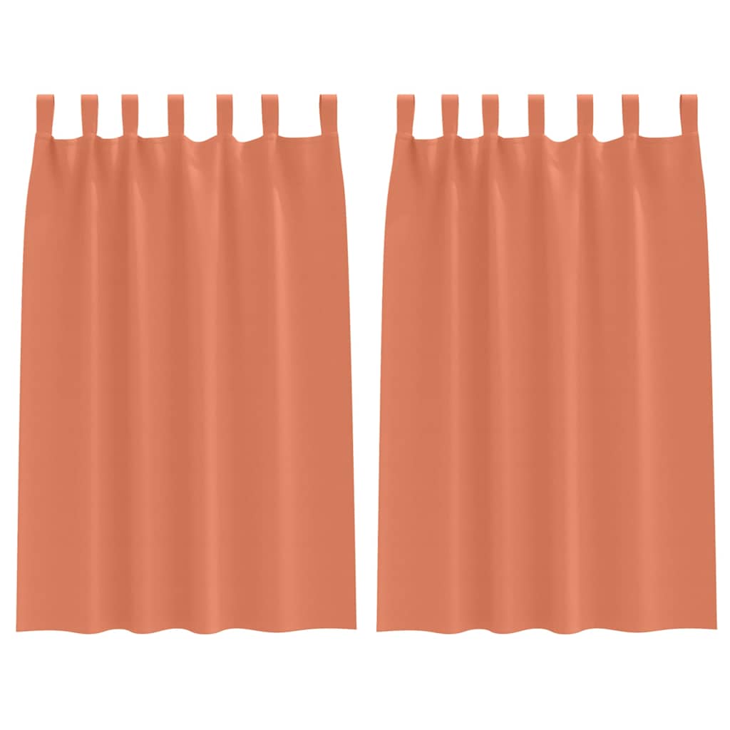 Zwart-out Gordijnen met Ringen 2 st Terracotta 175 x 140 cm