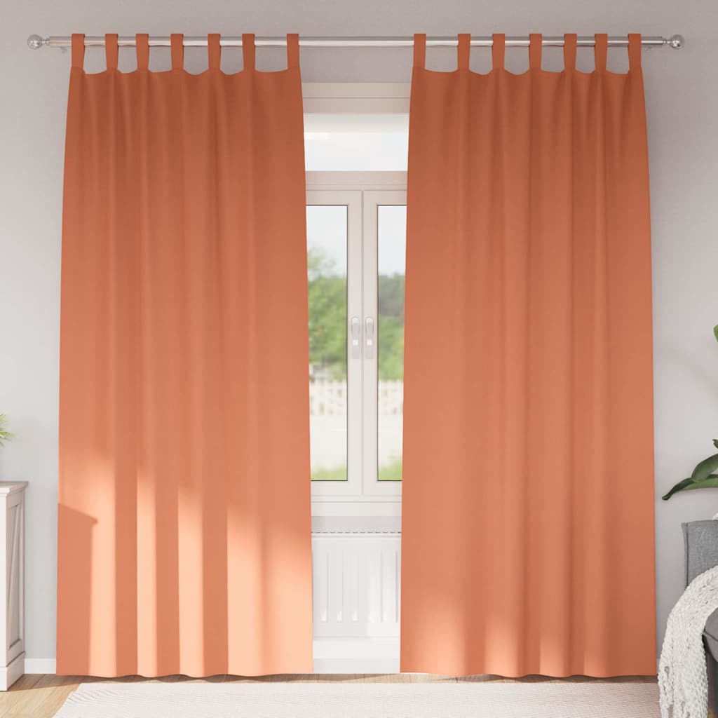 Zwart-out Gordijnen met Ringen 2 st Terracotta 225 x 140 cm