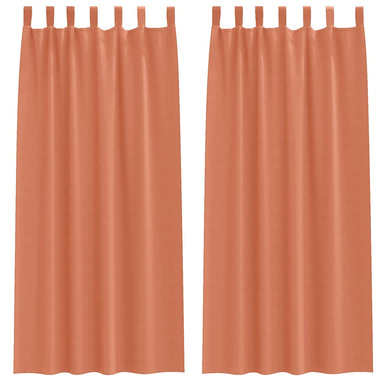 Zwart-out Gordijnen met Ringen 2 st Terracotta 225 x 140 cm