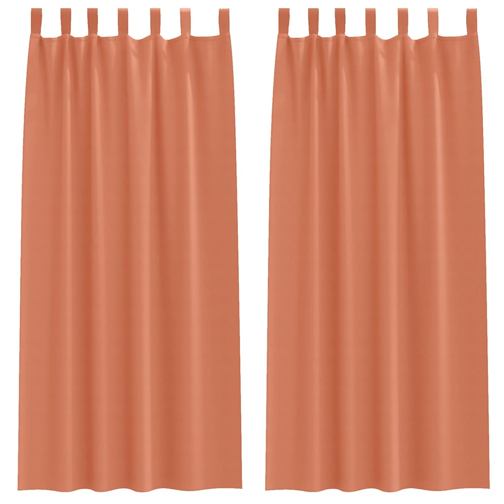 Zwart-out Gordijnen met Ringen 2 st Terracotta 260 x 140 cm