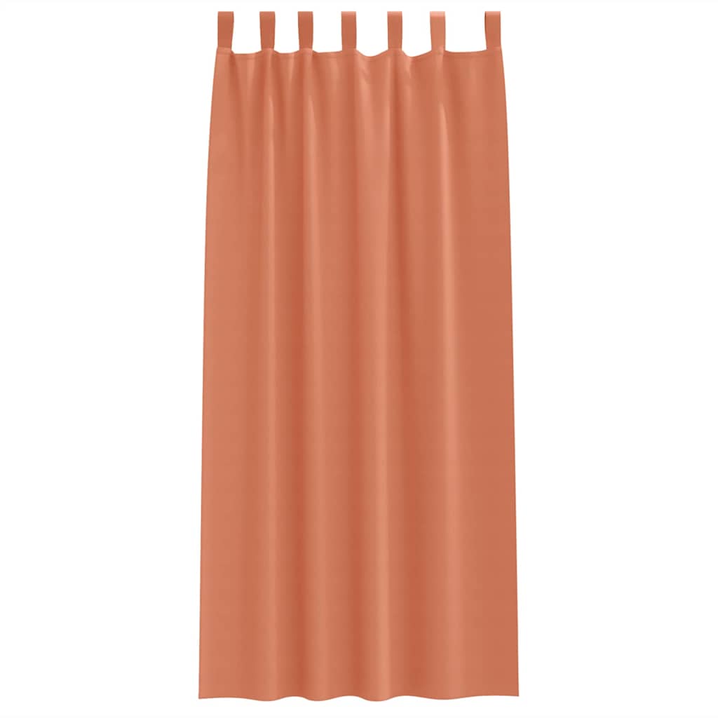 Zwart-out Gordijnen met Ringen 2 st Terracotta 260 x 140 cm