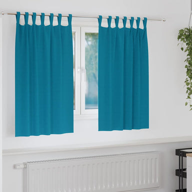 Zwart-out Gordijnen met Ringen 2 st Turquoise 140 x 140 cm