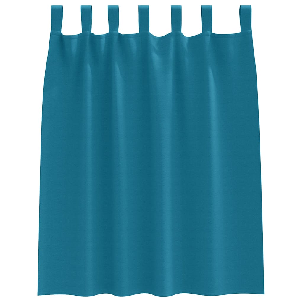 Zwart-out Gordijnen met Ringen 2 st Turquoise 140 x 140 cm