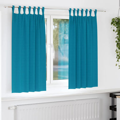 Zwart-out Gordijnen met Ringen 2 st Turquoise 175 x 140 cm