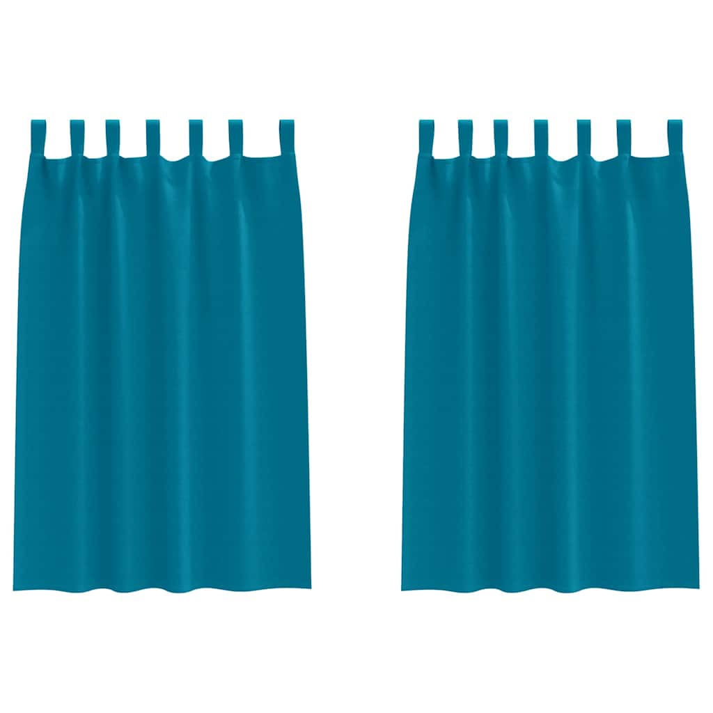 Zwart-out Gordijnen met Ringen 2 st Turquoise 175 x 140 cm