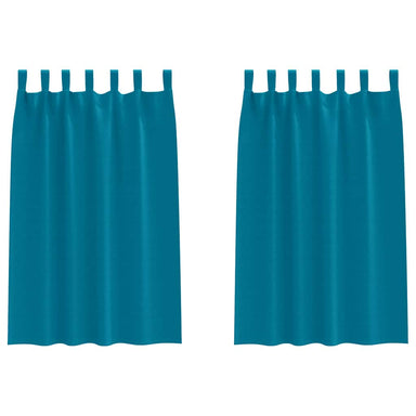 Zwart-out Gordijnen met Ringen 2 st Turquoise 175 x 140 cm