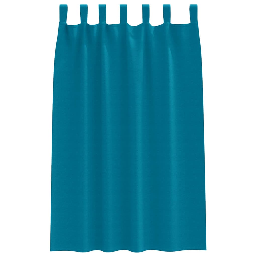 Zwart-out Gordijnen met Ringen 2 st Turquoise 175 x 140 cm