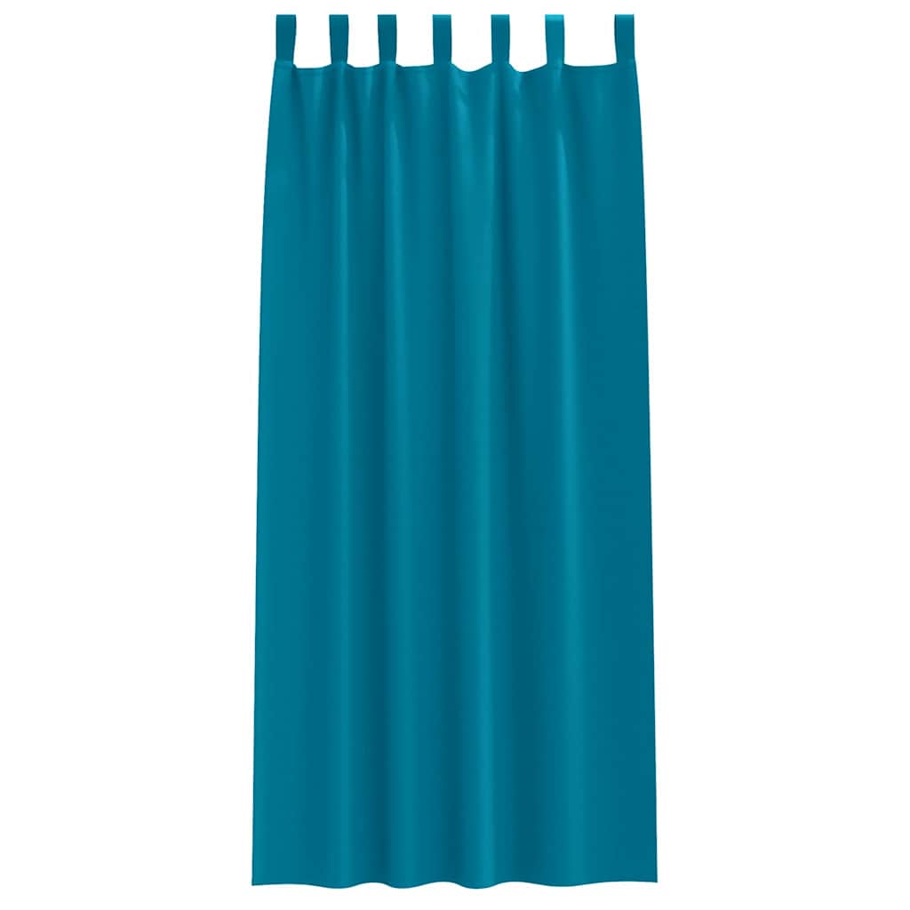 Zwart-out Gordijnen met Ringen 2 st Turquoise 225 x 140 cm