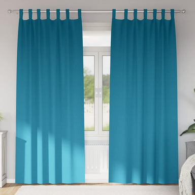 Zwart-out Gordijnen met Ringen 2 st Turquoise 245 x 140 cm