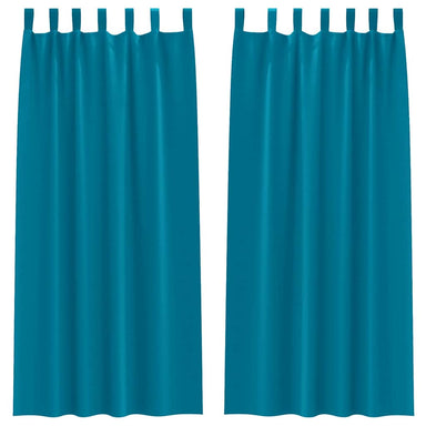 Zwart-out Gordijnen met Ringen 2 st Turquoise 245 x 140 cm