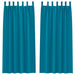 Zwart-out Gordijnen met Ringen 2 st Turquoise 245 x 140 cm