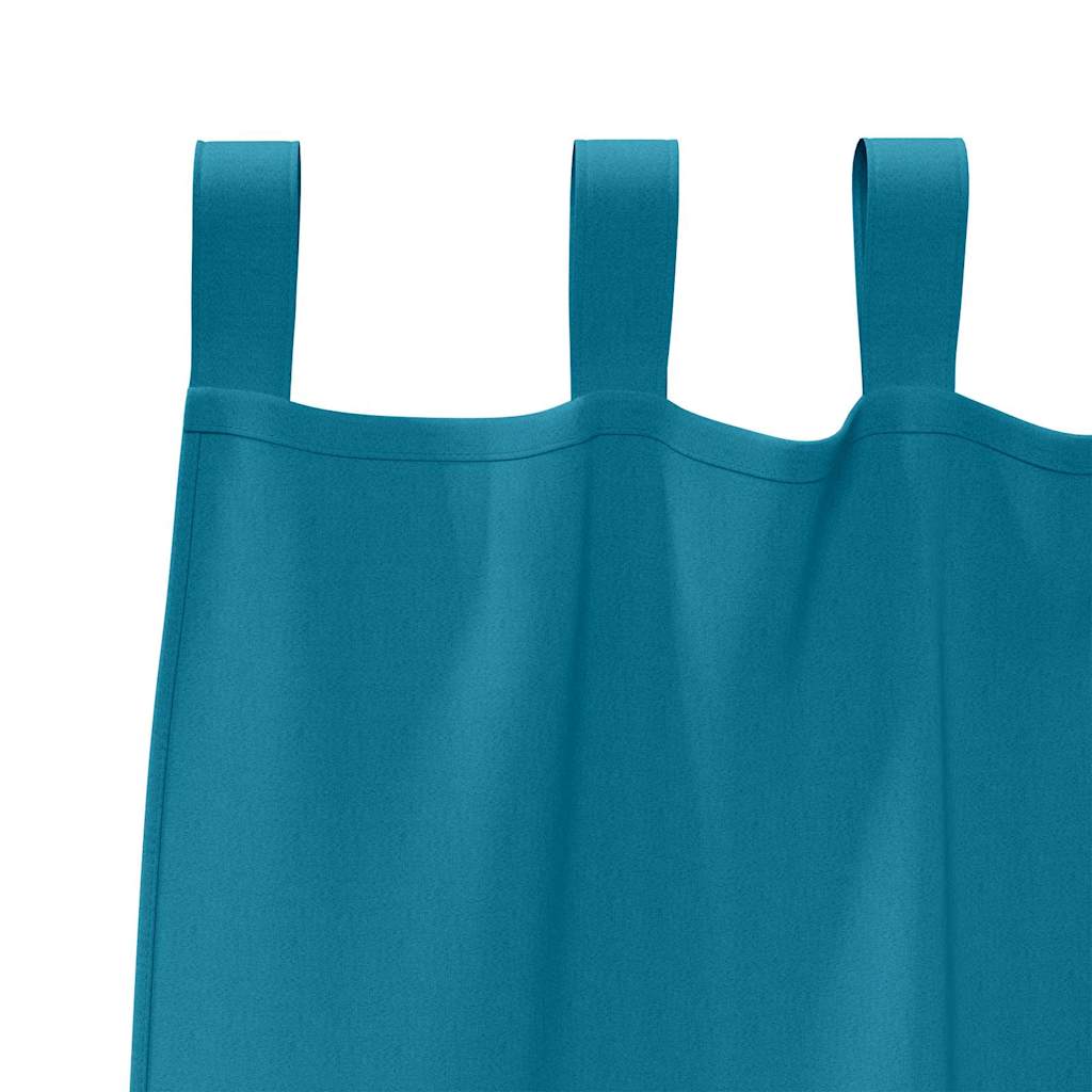 Zwart-out Gordijnen met Ringen 2 st Turquoise 260 x 140 cm