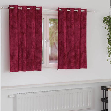 Velvet Gordijnen 2 st Wijnrood 140 x 140 cm Fluweel