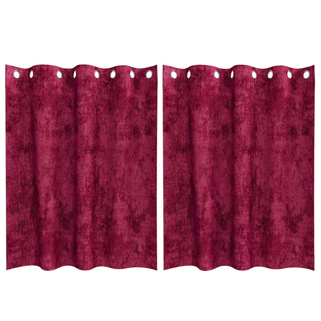 Velvet Gordijnen 2 st Wijnrood 140 x 140 cm Fluweel