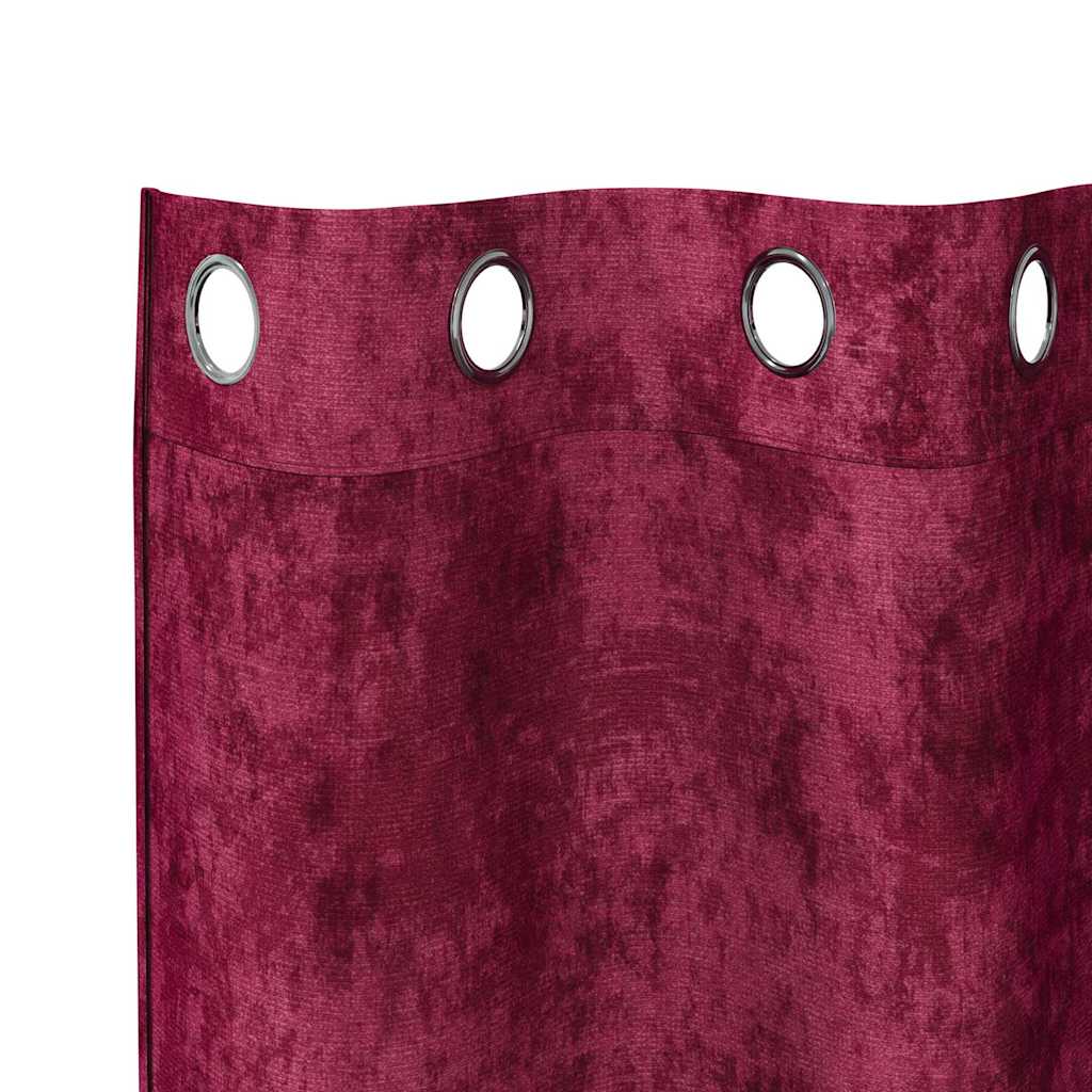 Velvet Gordijnen 2 st Wijnrood 260 x 140 cm Fluweel